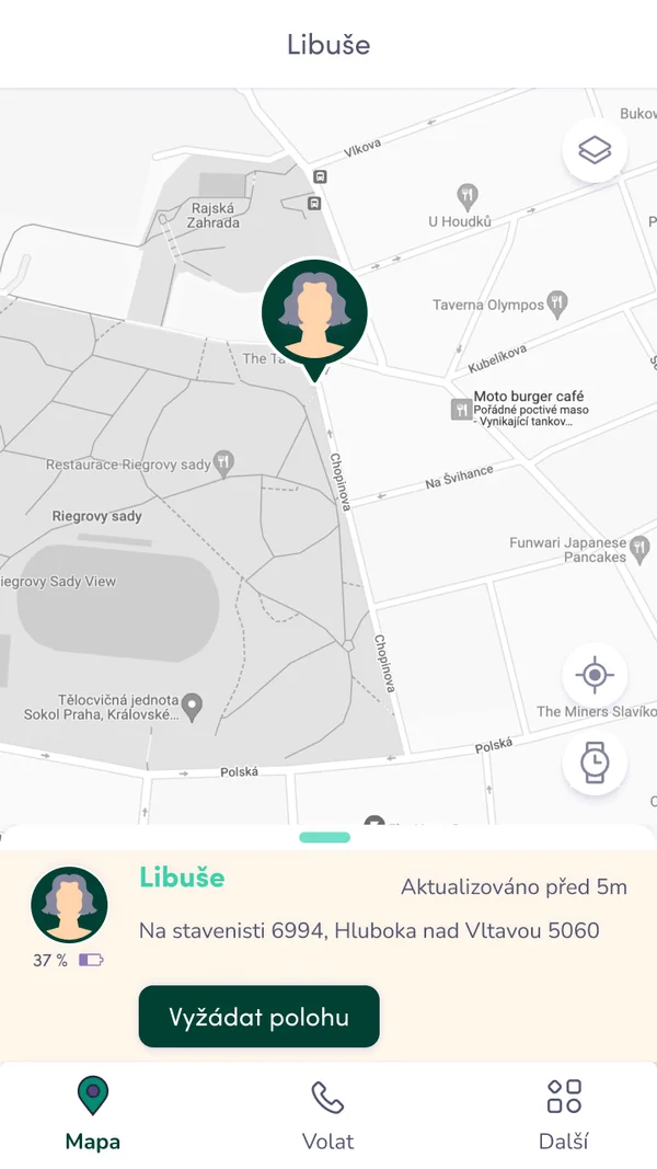 Findee Guardian — poloha blízkeho človeka a vyžiadanie novej polohy
